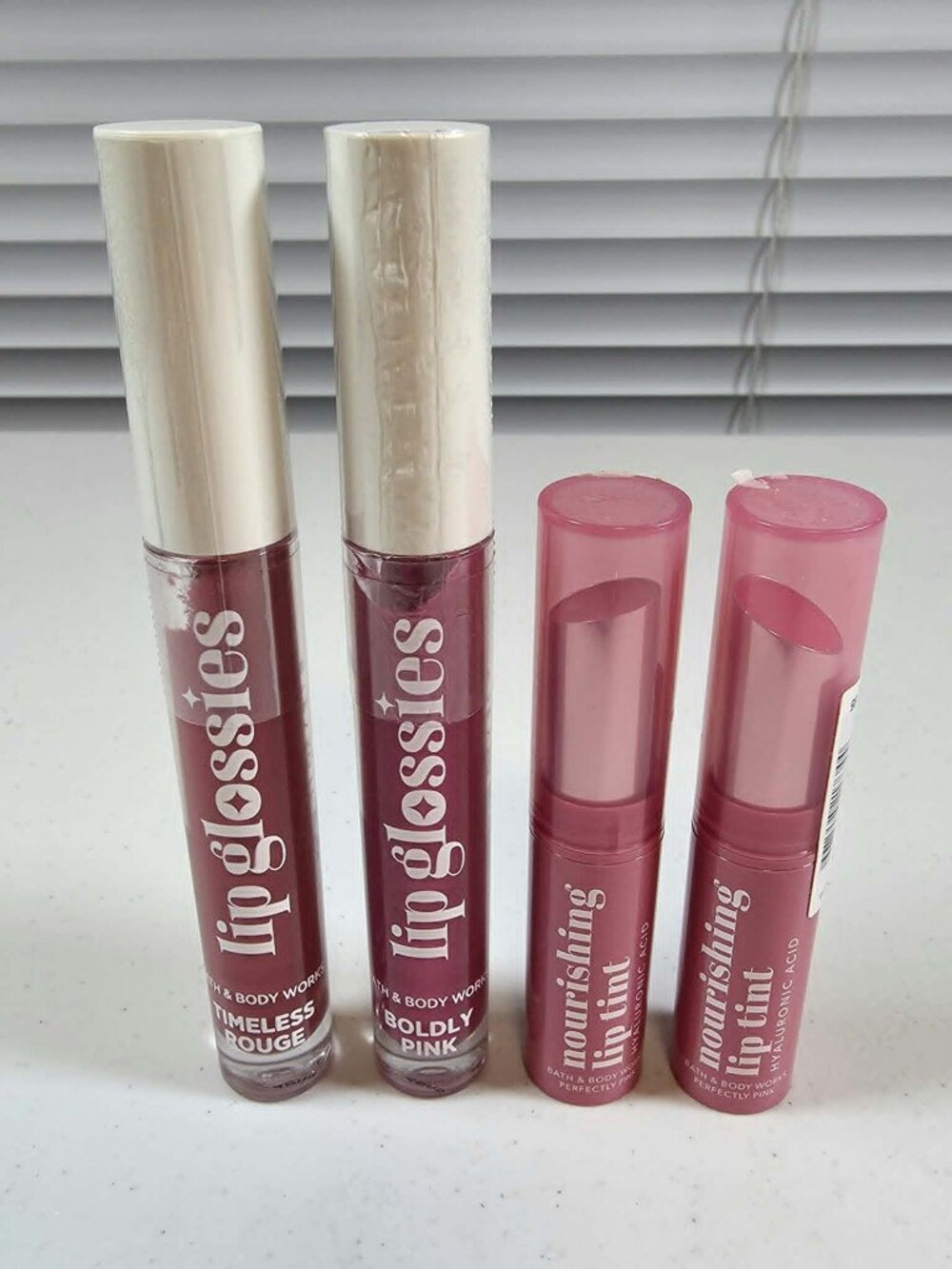 BATH & BODY WORKS LIP GLOSS LIP GLOSSIES LIP TINT PINK ROUGE (4) NEW SEALED